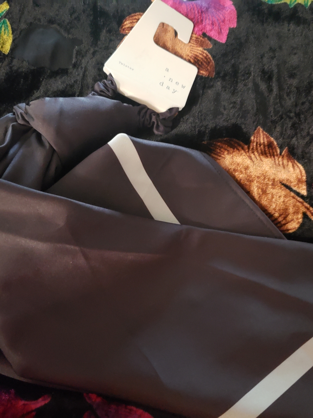 a new day Brown Scarf with Cream Stripe Accent